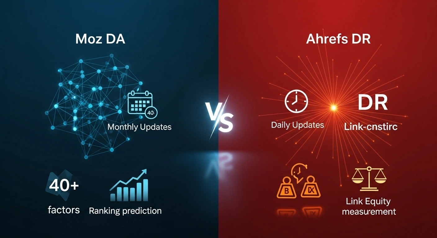 Detailed technical comparison of domain rating vs domain authority